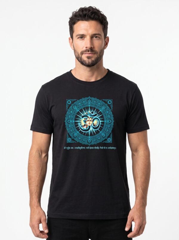 OM Sanatan blue neon design T-Shirt