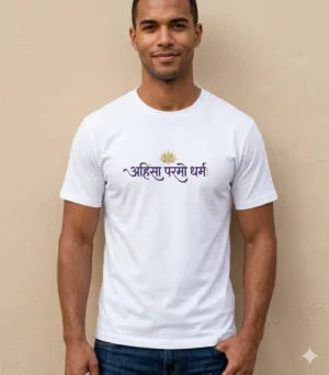 Ahinsa Parmo Dharma Tshirt | Spiritual Tshirt | Sanatan Tshirt | Pure Cotton