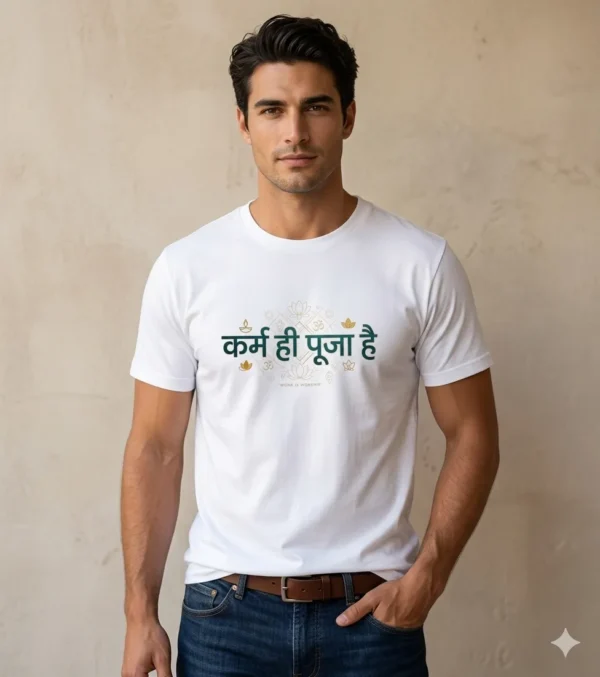 Karm Hi Pooja Hai Tshirt | Geeta Updesh Tshirt | Sanatan Tshirt | Spiritual Tshirt