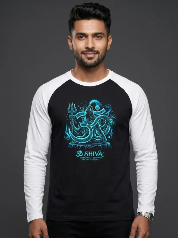 Om Shiva Raglan Full Sleeve T-Shirt