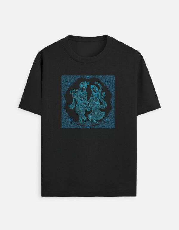 Radha Krishna dance blue glowing T-Shirt