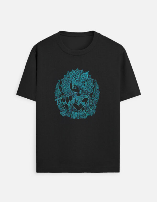 Shree Krishna blue glow T-Shirt