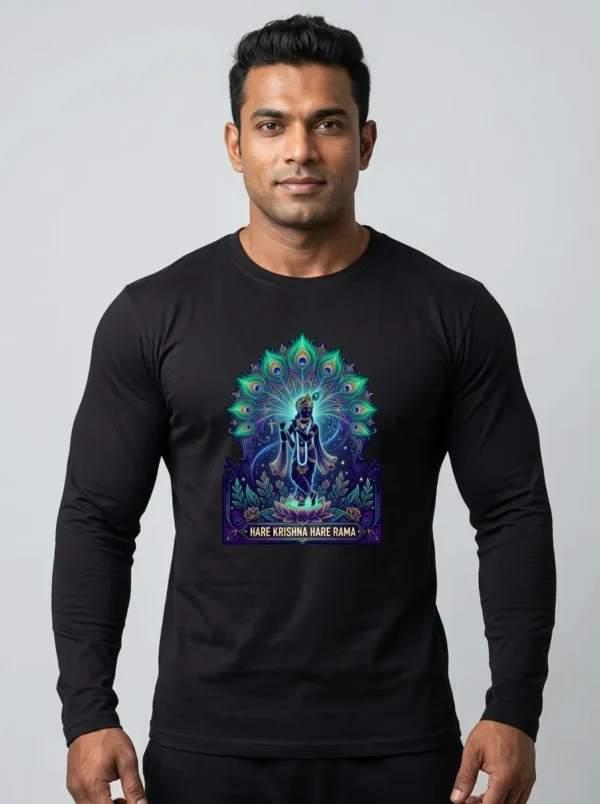 Krishna playing bansuri Full Sleeve T-Shirt, 5 colors